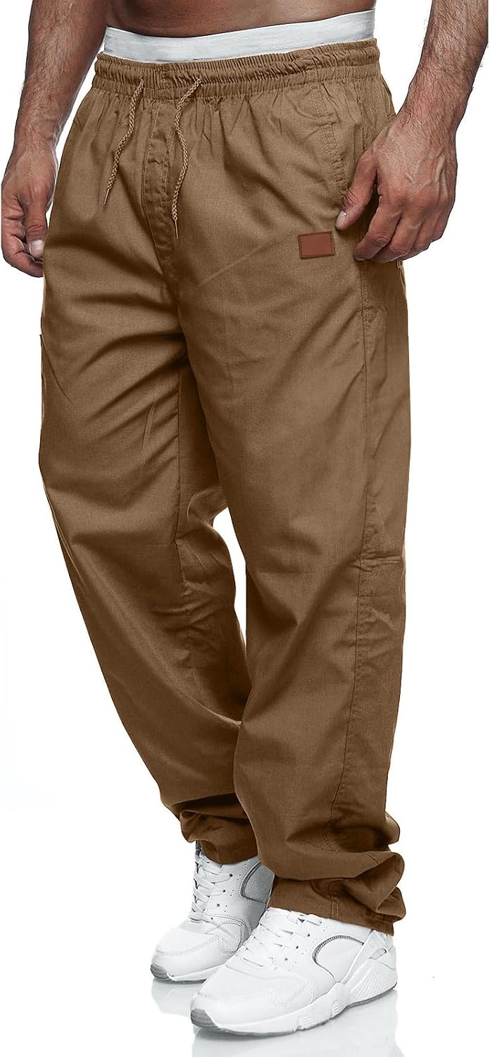 Rela Bota Mens Casual Jogger Pants Cargo Pants Drawstring Sweatpants