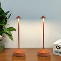 2 Pack Aluminum Cordless Table Lamp, 6000mAh Rechargeable Table Lamps, Portable Touch LED Lamp, Outdoor Waterproof Dimmable Cordless Rechargeable Table Lamps for Restaurant/Patio-(Brown)