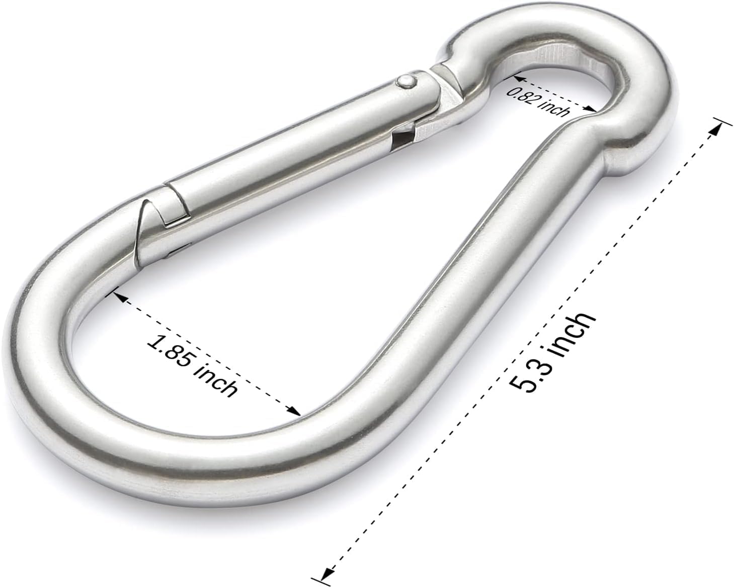 sprookber Stainless Steel Spring Snap Hook Carabiner - 304 Stainless Steel Caribeener Clips, Set of 6
