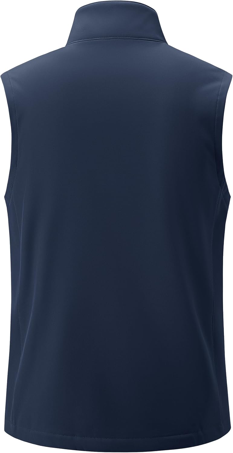 MAGCOMSEN Men's Lightweight Softshell Vest Outerwear Fleece Golf Running