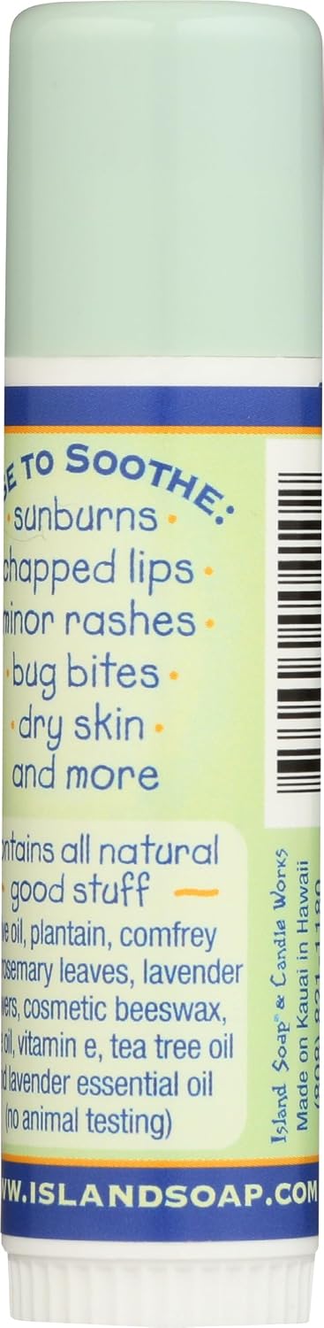 Island Soap & Candle Works Surfer’s Salve Stick – All Natural Outdoor Skin Recovery Balm – Anti Chafe Relief for Dry Skin, Sunburn, Windburn, Bug Bites & Chapped Lips – .5 Ounce – Handmade in Hawaii