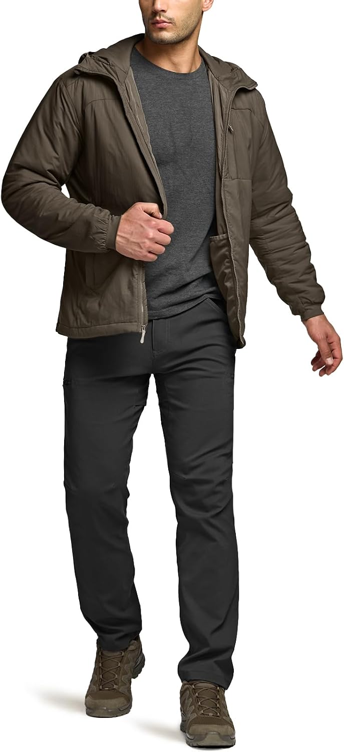 CQR Men's Lightweight Warm Insulated Jacket, Windproof Water Resistant Winter Active Coat for Hiking Work Outdoor Tactical