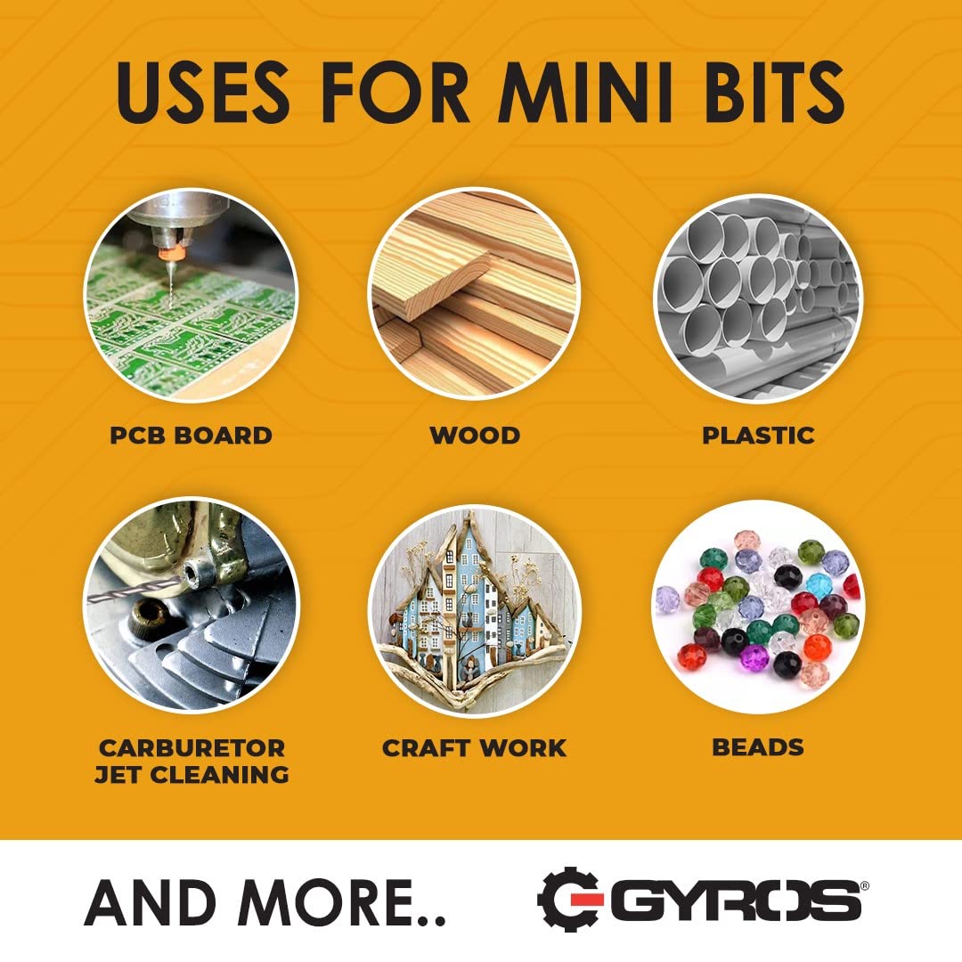 GYROS 25 PCS #49 Micro Drill Bit Set – Small Drill Bits for Jewelry, Plastic, Resin, & Soft Metal – High-Speed Steel Wire Gauge Mini Twist Drill Bit Set for Pin Vise Hand Drill & Rotary Tool