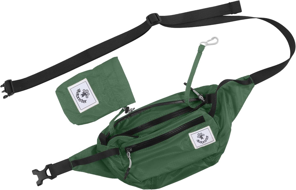 4Monster Hiking Waist Packs Portable,Water Resistant Fanny Bag with Adjustable Strap,Lightweight Crossbody Chest Bag Slim Bag