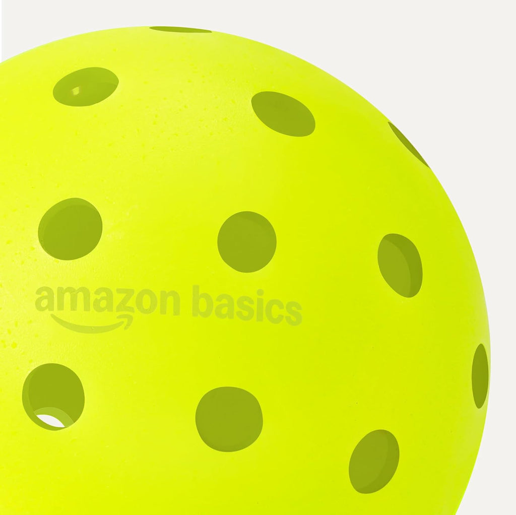 Amazon Basics Outdoor Pickleball Balls, USAPA Approved for Tournament Play, Durable Construction with Balanced and Consistent Performance, 40-Hole Design, Yellow