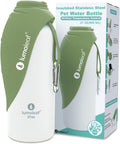 LumoLeaf Insulated Dog Water Bottle 27 oz Stainless Steel - Keep Water Cool or Warm, Portable Pet Water Bowl for Travel, Wide Mouth for Easy Ice Filling & Cleaning (Green, 27 oz)