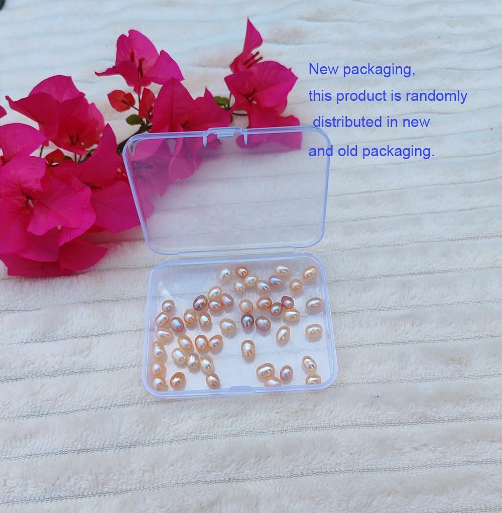 50 Pcs Real Pearls for Jewelry Making AAA 7-8 mm Non-Porous Natural Pearls Beads Oval Bead Loose Gemstone Bead Crafts Gift for Mother's Day.,DIY Gifts.
