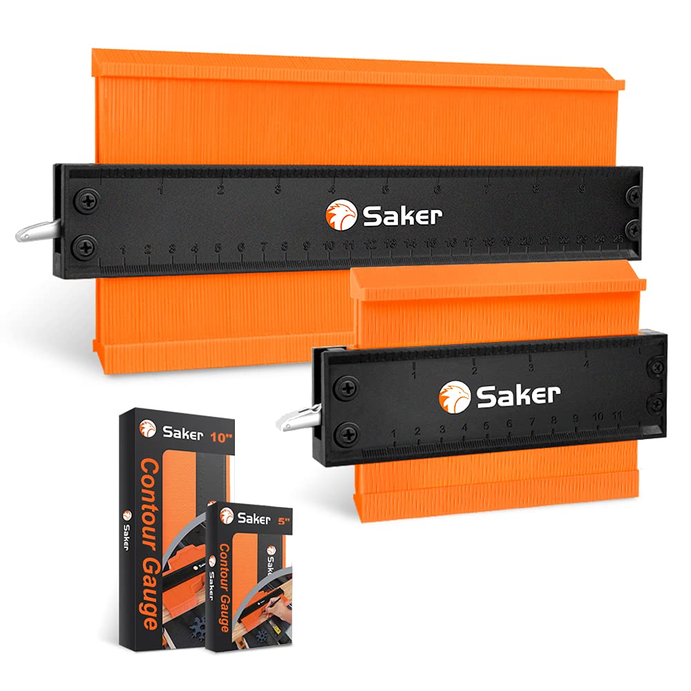Saker Contour Gauge Profile Tool With Opening Locator- Adjustable Lock -Precisely Copy Irregular Shape Duplicator -Irregular Welding Woodworking Tracing - Must Have Tool for DIY Handyman, Construction