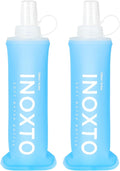 INOXTO Soft Flask,Collapsible Soft Water Bottles for Hydration Vests and Running Packs, Soft Flask Running Bottles for Hiking Cycling(250/500 ml) (2 PCS 250ML)