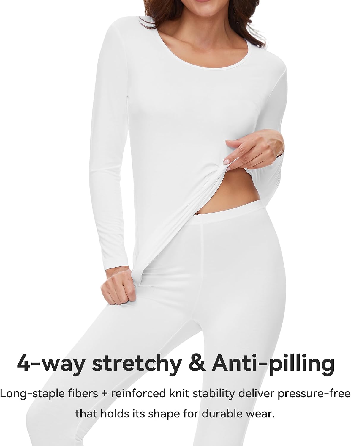 WiWi Soft Underwear for Women Thermal Long Johns Sets Super Warm Base Layer Top Pants Pajamas Set Viscose from Bamboo S-3X