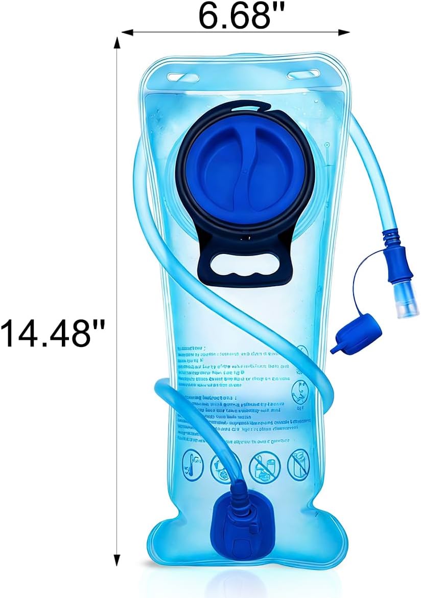 Mothybot 3L 2L 1.5L Hydration Bladder, Upgraded Leak Proof 50OZ/ 70OZ/ 100OZ 3 Liter Water Reservoir for Most Hydration Pack Replacement with Quick Release Insulated Tube & Auto Shut-Off Valve Outdoor