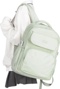 Aesthetic College Backpacks For Women Men,Waterproof High School Back pack,Kawaii Backpack For Teens Girls Boys,Student Latop Travel Backpack(Mint Green)