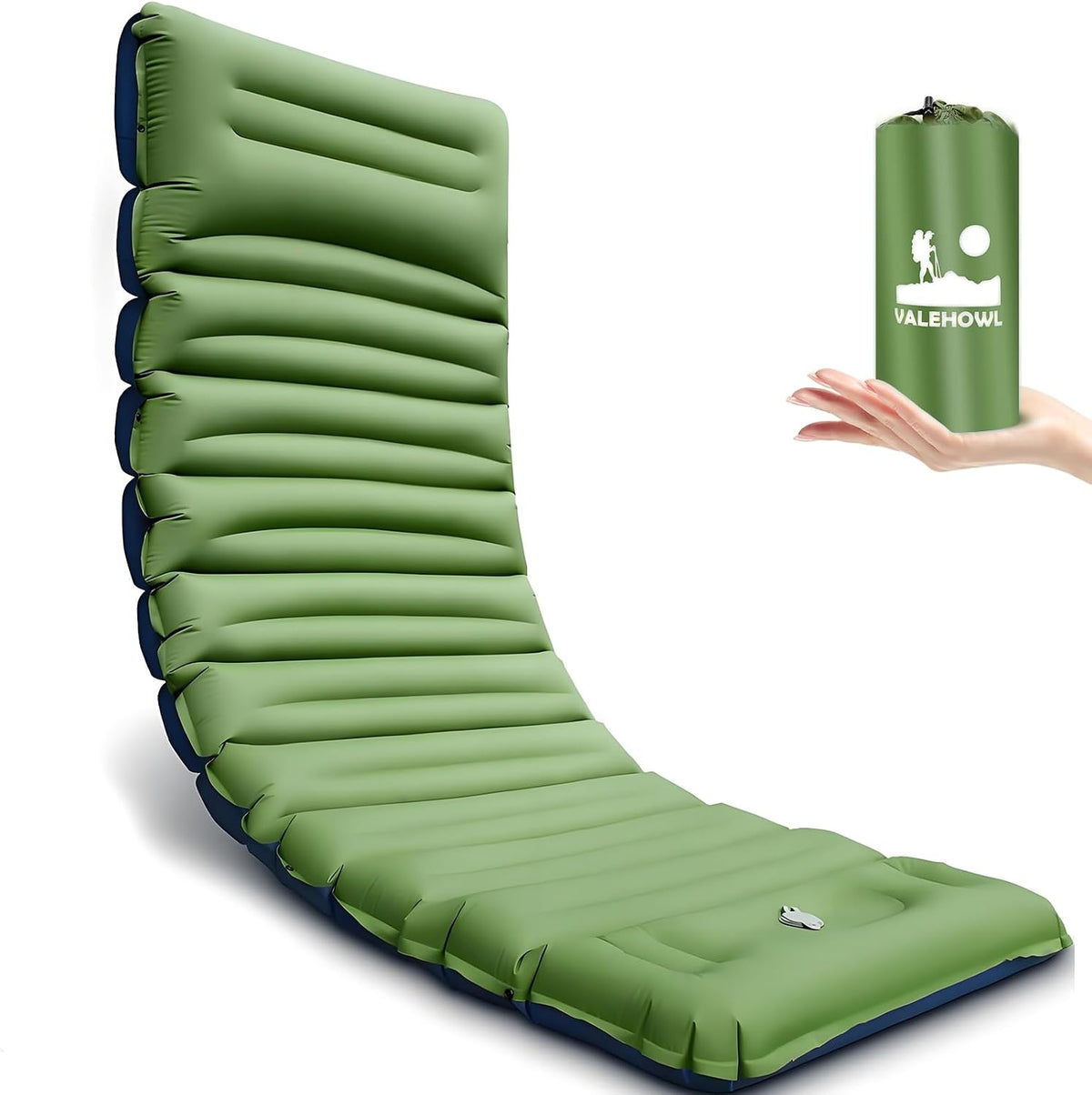 4" Thick Camping Sleeping Pad, R4.0 Compact Air Mattress for Tent