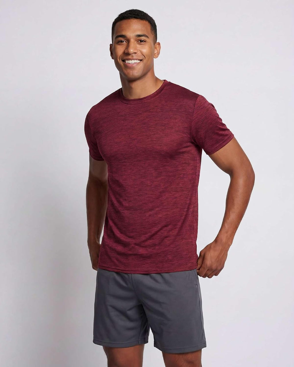 5 Pack Men's Dry Fit Workout T Shirts Crew Neck Athletic Gym Running Tees | Short Sleeve, Moisture Wicking, Cooling, Stretch, Undershirts, Work, Summer, Hiking, Tennis, Basketball, Sports, Exercise