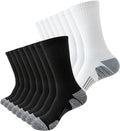 JOYNÉE 8 Pairs Mens Athletic Crew Socks Cushion Running Work Breathable Outdoor Socks for Men