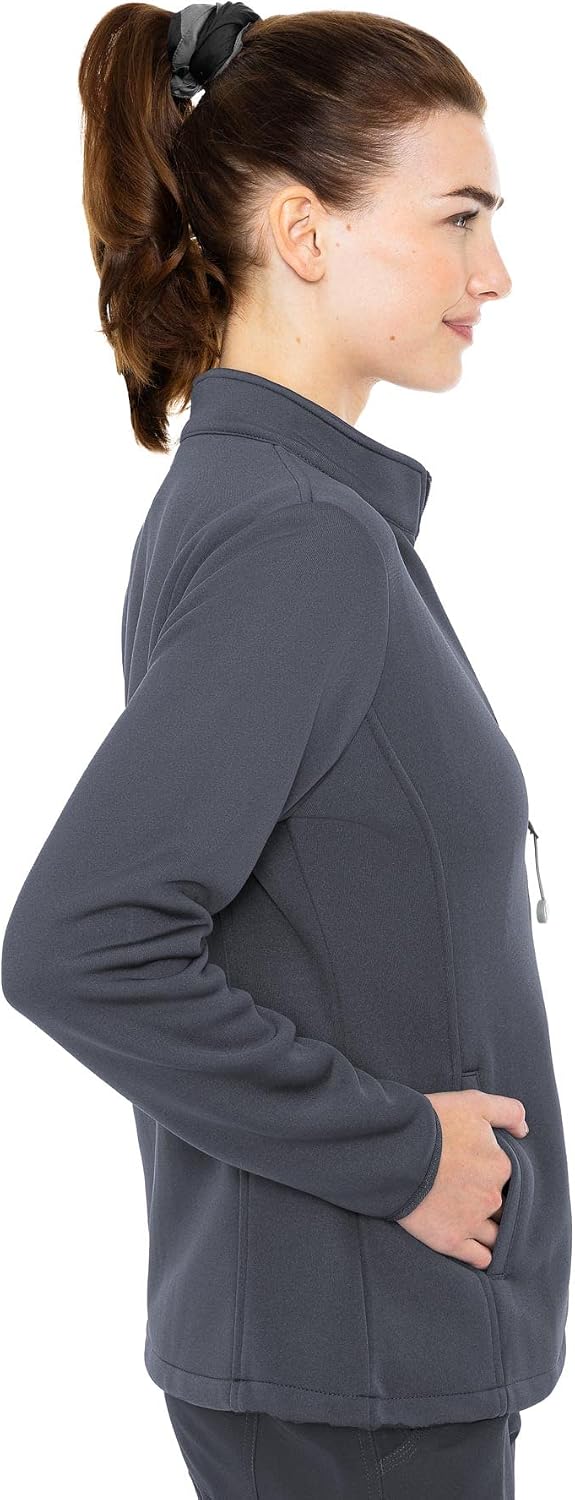 Med Couture Layers Performance Fleece Scrub Jacket for Women