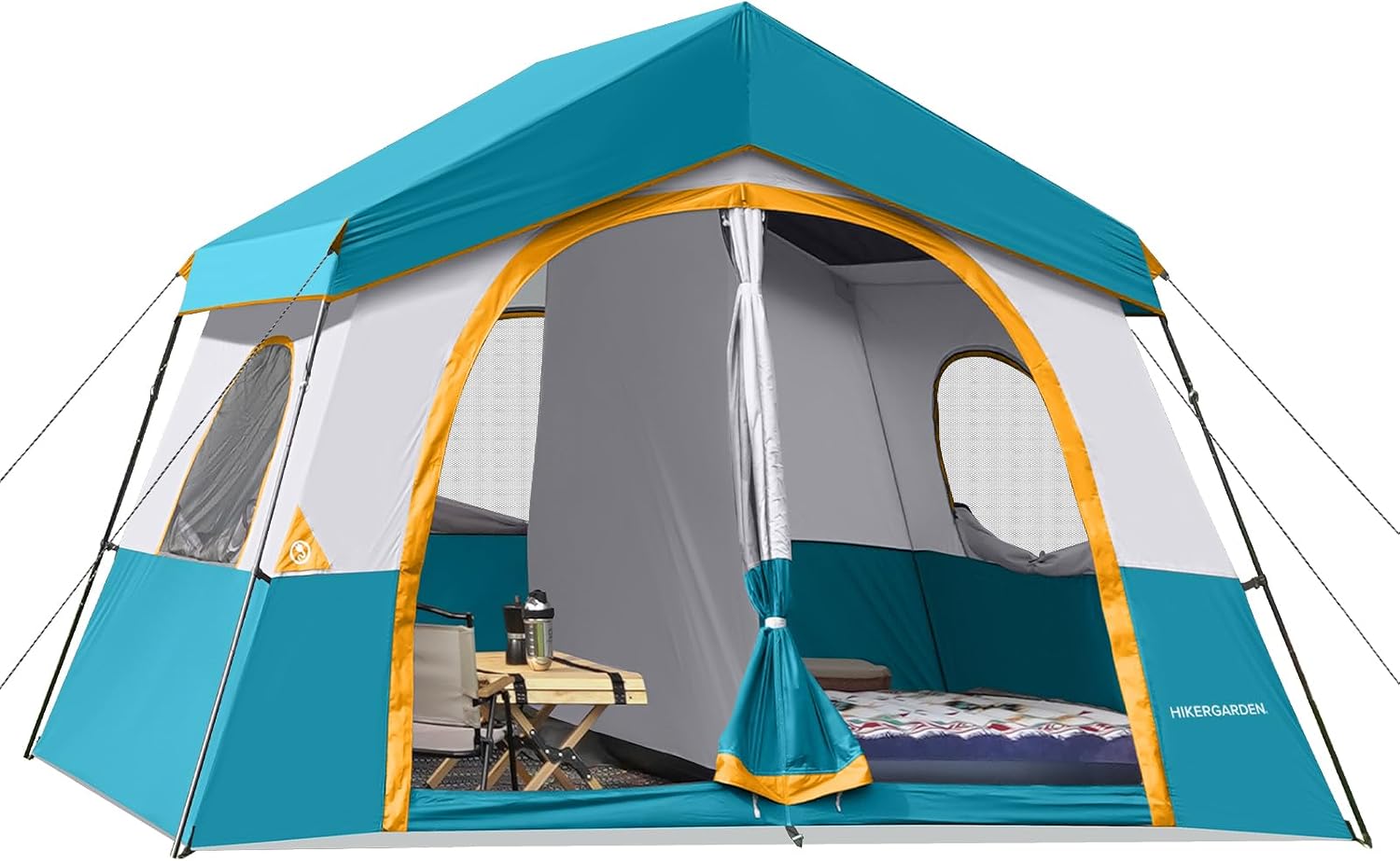 HIKERGARDEN 6-8 Person Tent for Camping Family Outdoor Cabin Tent