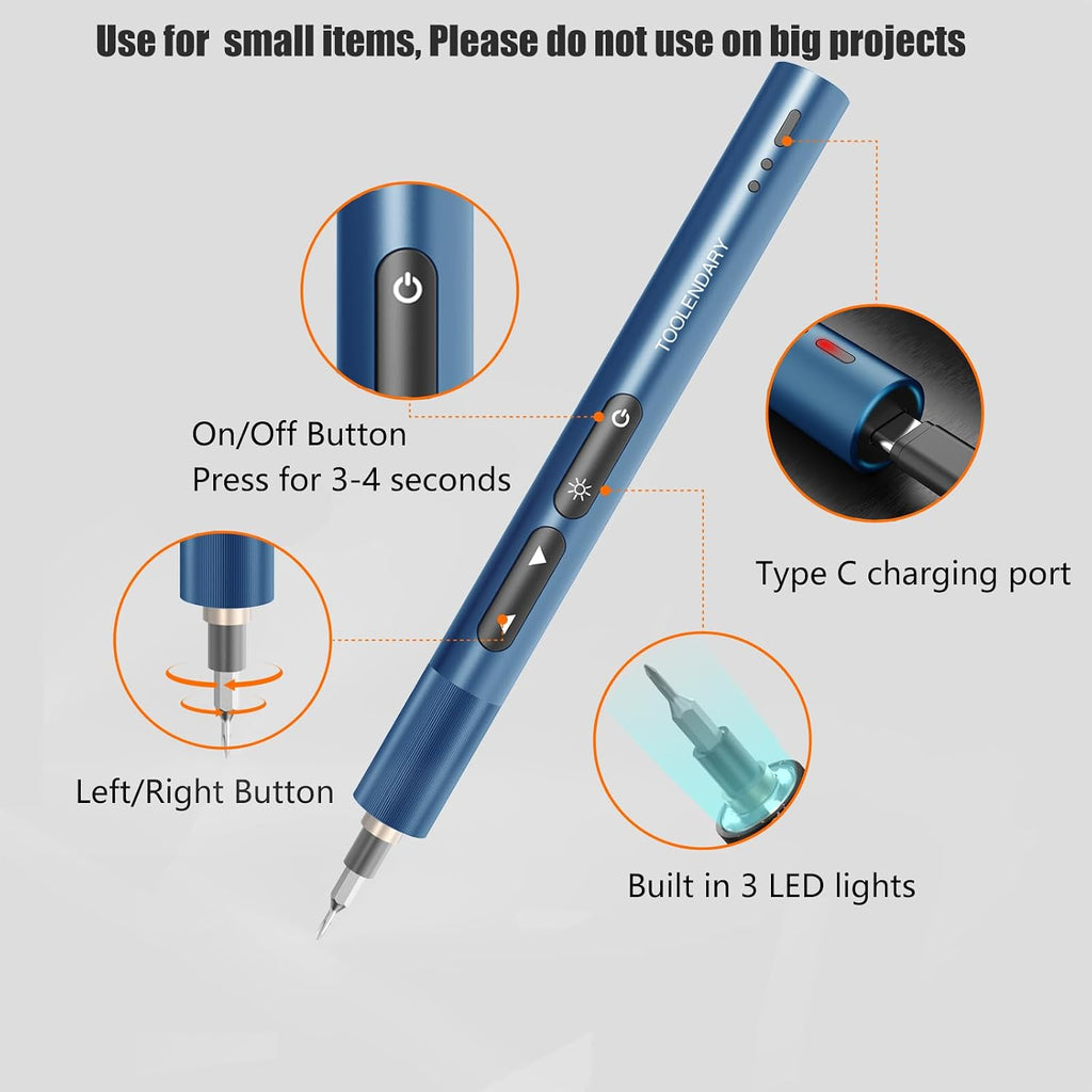 Mini Electric Screwdriver Set,66 in 1 Small Electric Screw Driver Kit with Magnetic Bits,Precision Screwdrivers, Precision Cordless Repair Tool for Phone, Camera, Laptop, Watch