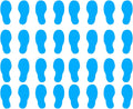 VWAQ Shoe Print Footprint Vinyl Decals - Peel and Stick Floor or Wall Stickers - 32 PCS (Sky Blue)