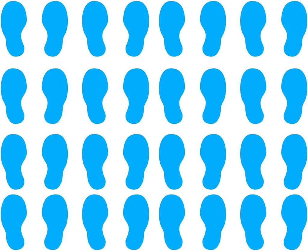 VWAQ Shoe Print Footprint Vinyl Decals - Peel and Stick Floor or Wall Stickers - 32 PCS (Brown)