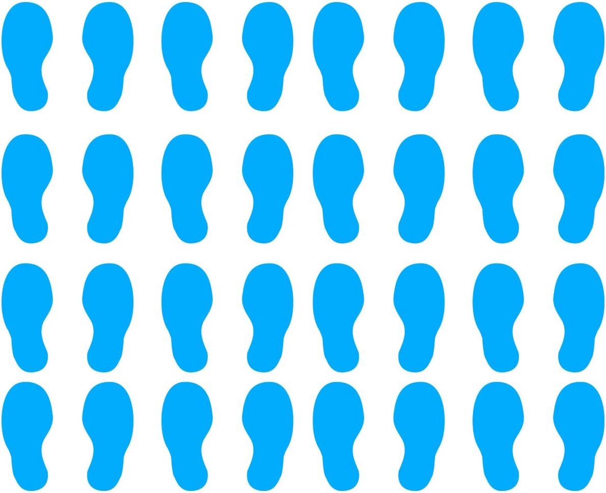 VWAQ Shoe Print Footprint Vinyl Decals - Peel and Stick Floor or Wall Stickers - 32 PCS (Brown)