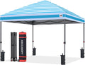 ABCCANOPY 10x10 Pop Up Canopy, Weather Protection Tent, Sky Blue Stripes