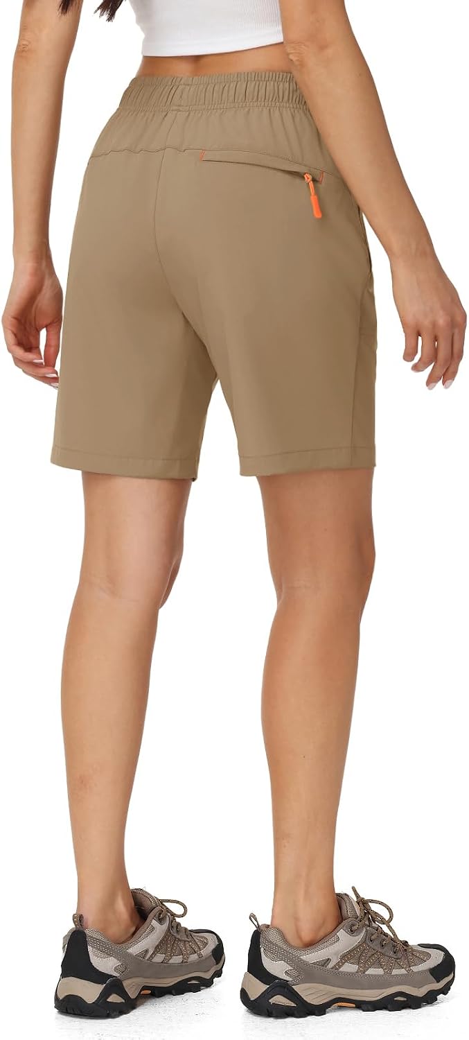 Rdruko Women's Hiking Shorts 8" Quick Dry Shorts with Pockets