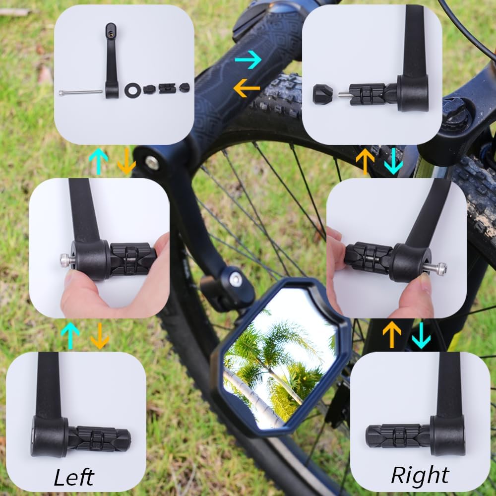 BriskMore Barend Mirror for E-Bikes & Scooters, HD Glass,1 Pair