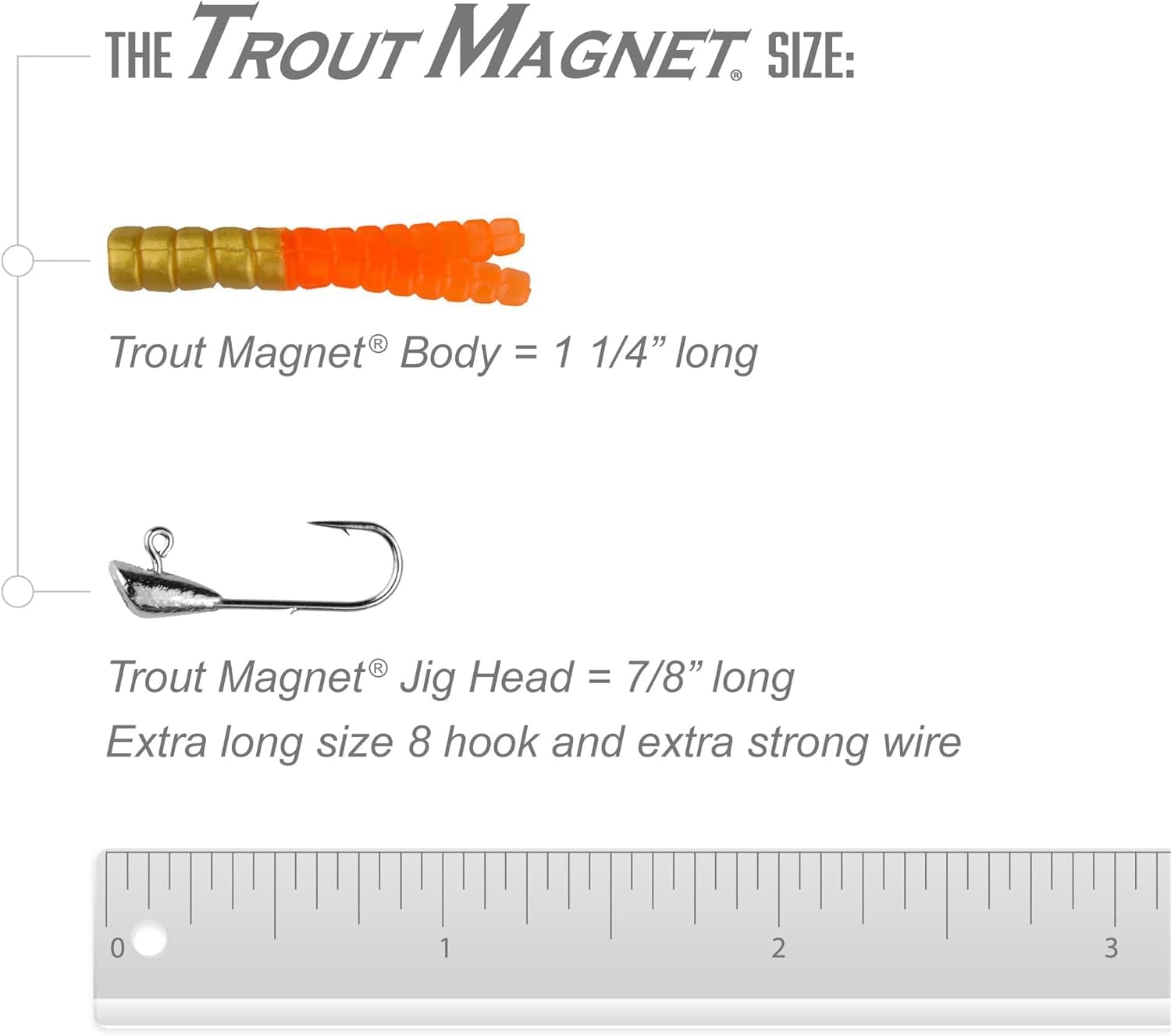 Trout Magnet 82-Piece Neon Fishing Gear Kit, Includes 70 Grub Bodies Trout Bait and 12 Size 8 Hooks
