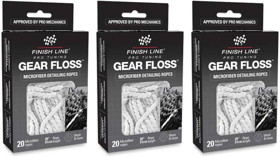 Finish Line Gear Floss Microfiber Cleaning Rope Bike Detailing 3 Pack