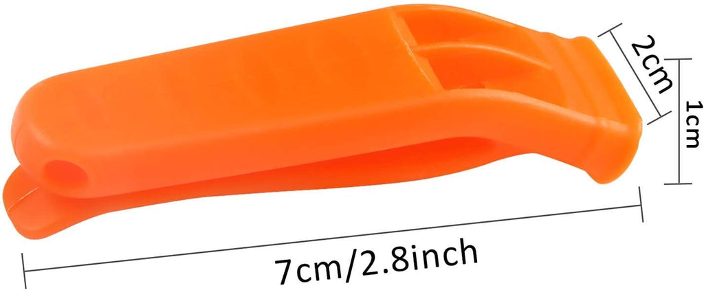 AUGSUN 40 Pcs Emergency Safety Whistle Plastic Whistles Set with Lanyard,Red and Orange
