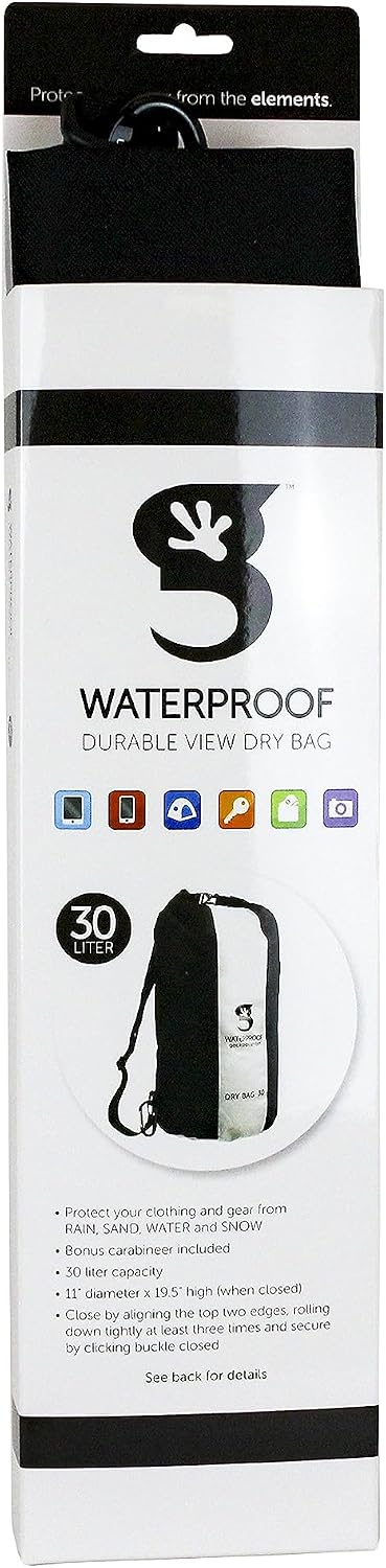 geckobrands Durable View Dry Bag – Waterproof Roll Top Dry Bag with Translucent Front Panel for Easy Identification