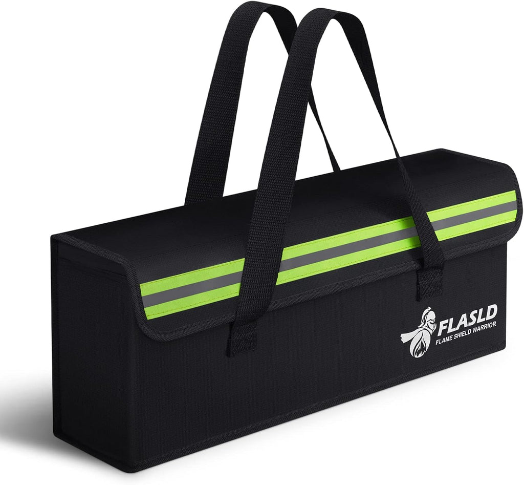 FLASLD E-Bike Battery Bag Fireproof Safe Charging Bag Explosionproof Lipo Battery Bag Large Capatity for Storage Charging (16 x 4.3 x 5in)