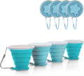 JBER Silicone Collapsible Travel Cup, 4 Pack Silicone Folding Camping Cup with Lids Expandable Drinking Cup Set BPA Free Reusable Portable Graduated for Outdoor Hiking Travel