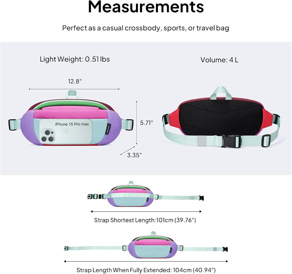 TOPEAST Waist Pack Large Capacity Fanny Pack with Water Bottle Pocket