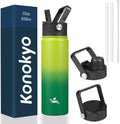 Konokyo 22 oz Insulated Stainless Steel Water Bottle with Straw Lid