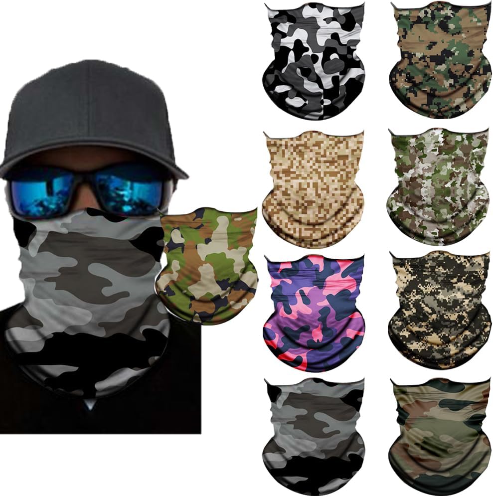 Neck Gaiter Mask,Bandana Gator Face Cover Mask Sun UV Protection,Neck Warmer Balaclava,Tube Face Scarf,Headband for Outdoor