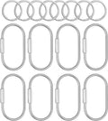 8 Pack Sliver Brass Key Ring Secure Screw Lock Carabiner Brass Keychain Clip with O Key Rings Purse Bag Charms for Handbags Dog Leash Pet Tags