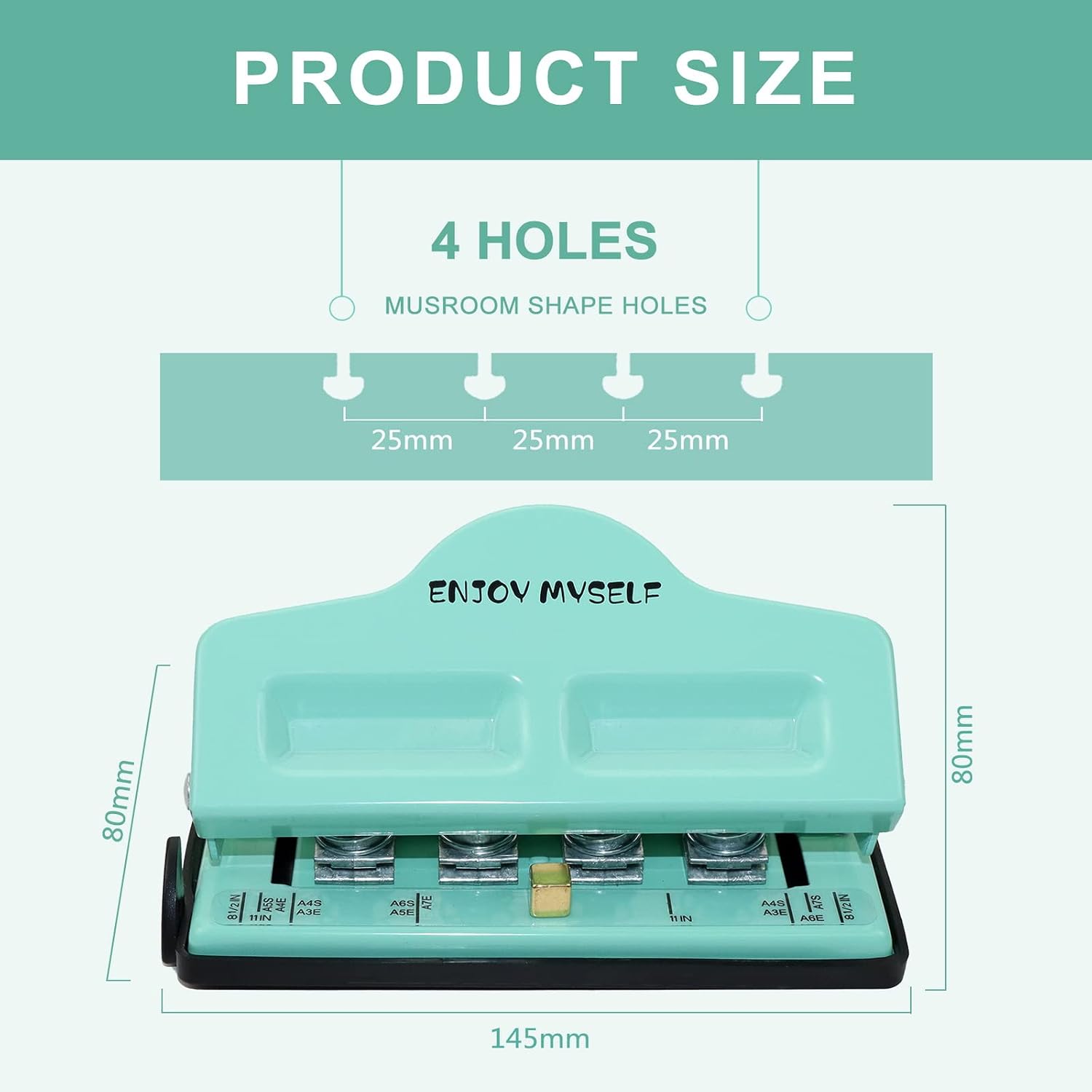 Mushroom Discbound Hole Punch, 4 Holes Mushroom Paper Puncher for Disc Bound Planner (Lake Blue)