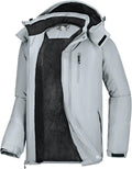 CAMELSPORTS Mens Winter Jacket Waterproof Warm Snow Ski Jackets Faux Fur Fleece Rain Coats with Removable Hood