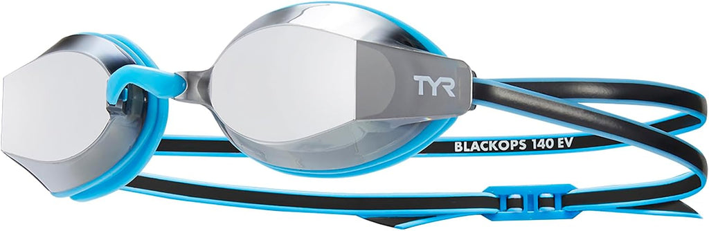 TYR Youth Black Ops 140 EV Mirrored Racing Goggles - Competition Ready Swim Goggles with Wide Vision, Anti-Fog, UV Protection