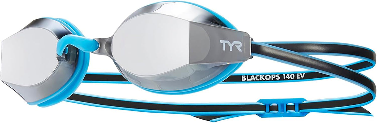 TYR Youth Black Ops 140 EV Mirrored Racing Goggles - Competition Ready Swim Goggles with Wide Vision, Anti-Fog, UV Protection