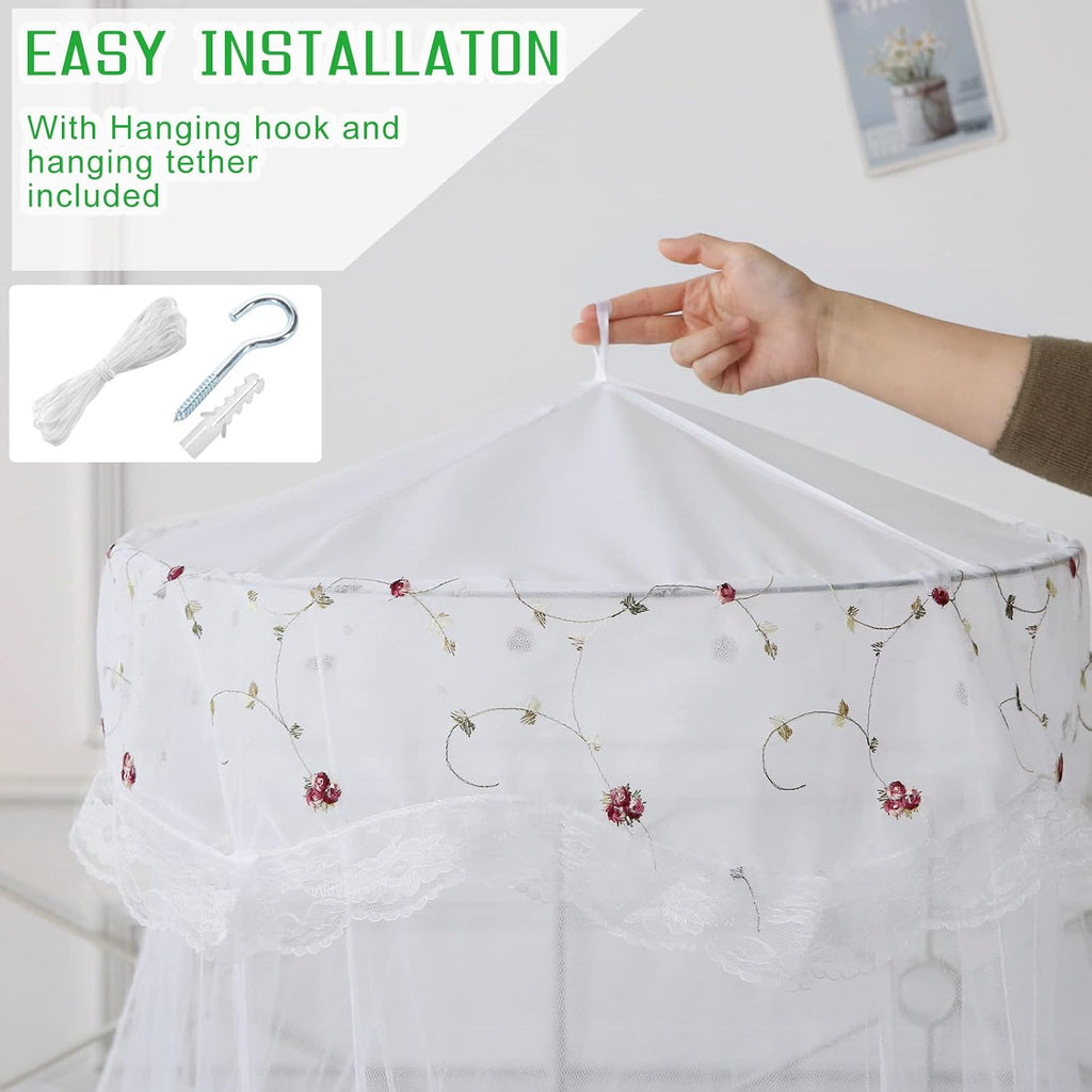Mosquito Net Bed Canopy for Girls Dome Bed Curtains Tent Twin Queen Size