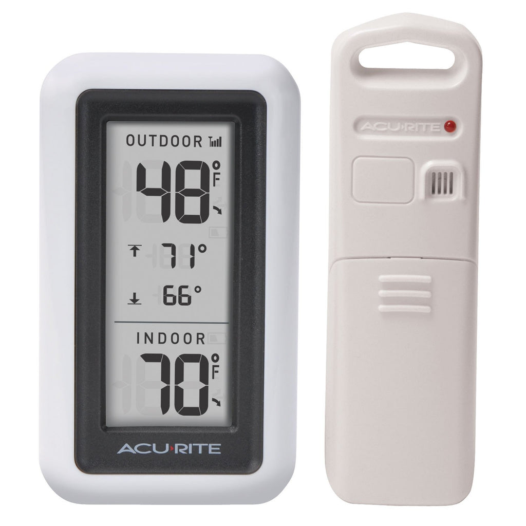 AcuRite 01136M Wireless Thermometer with Indoor/Outdoor Temperature and Humidity, White