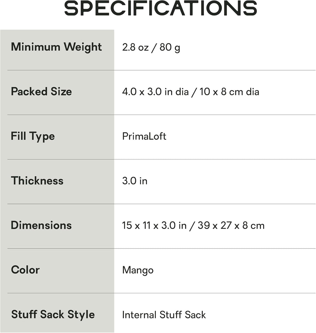 NEMO Equipment Fillo Elite Camping Pillow - Mango/Citron