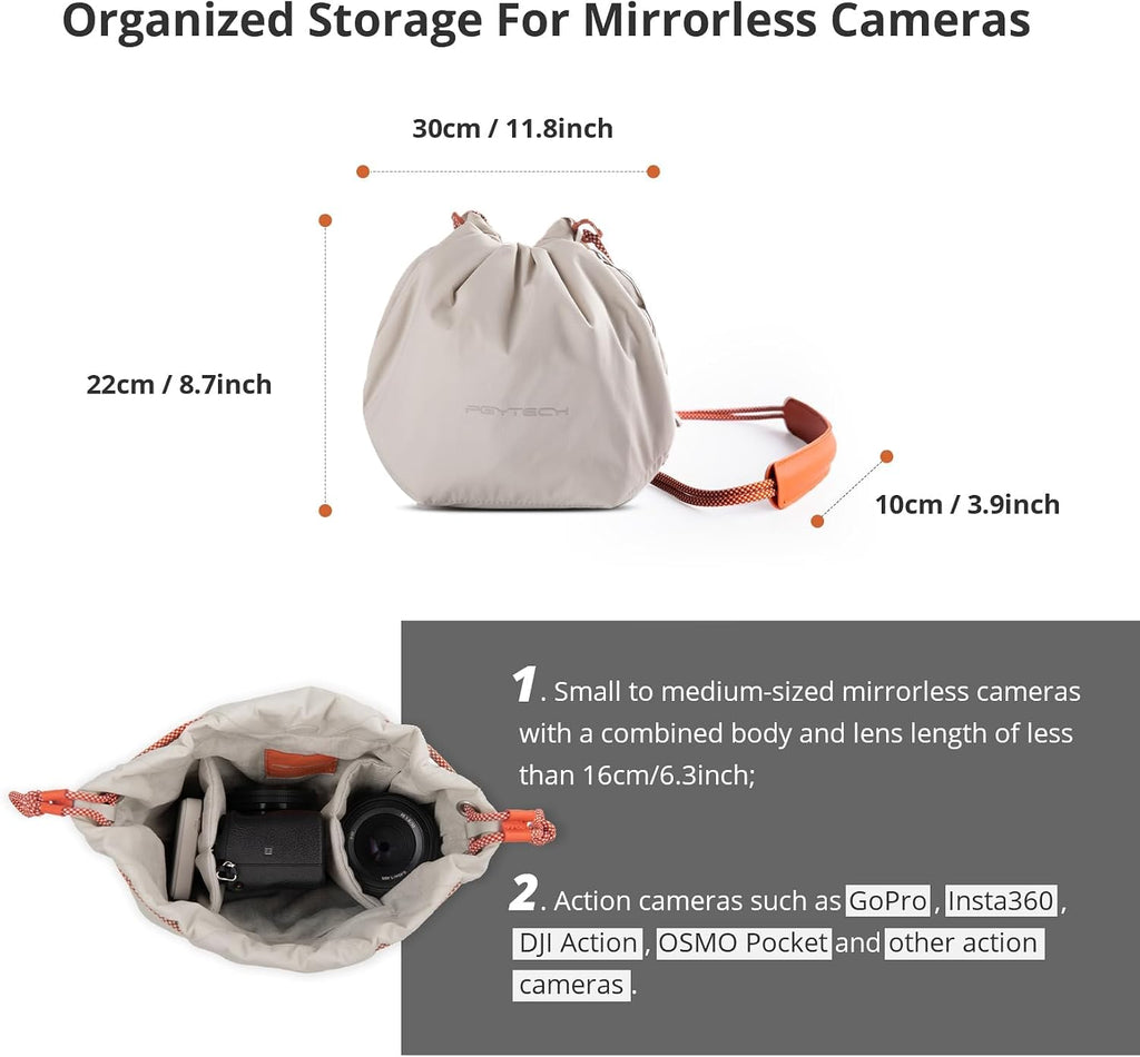 PGYTECH OneGo Drawstring Small Camera Bag Soft Cute Camera Pouch Handbag