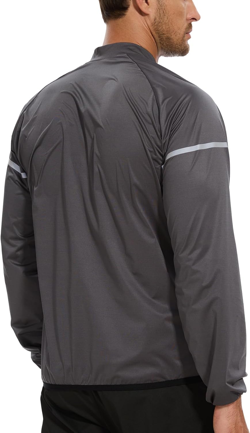 NINGMI Sauna Suit for Men Sweat Jacket Long Sleeve Shirt Zipper Workout Body Shaper Top Slimming Fitness Gym