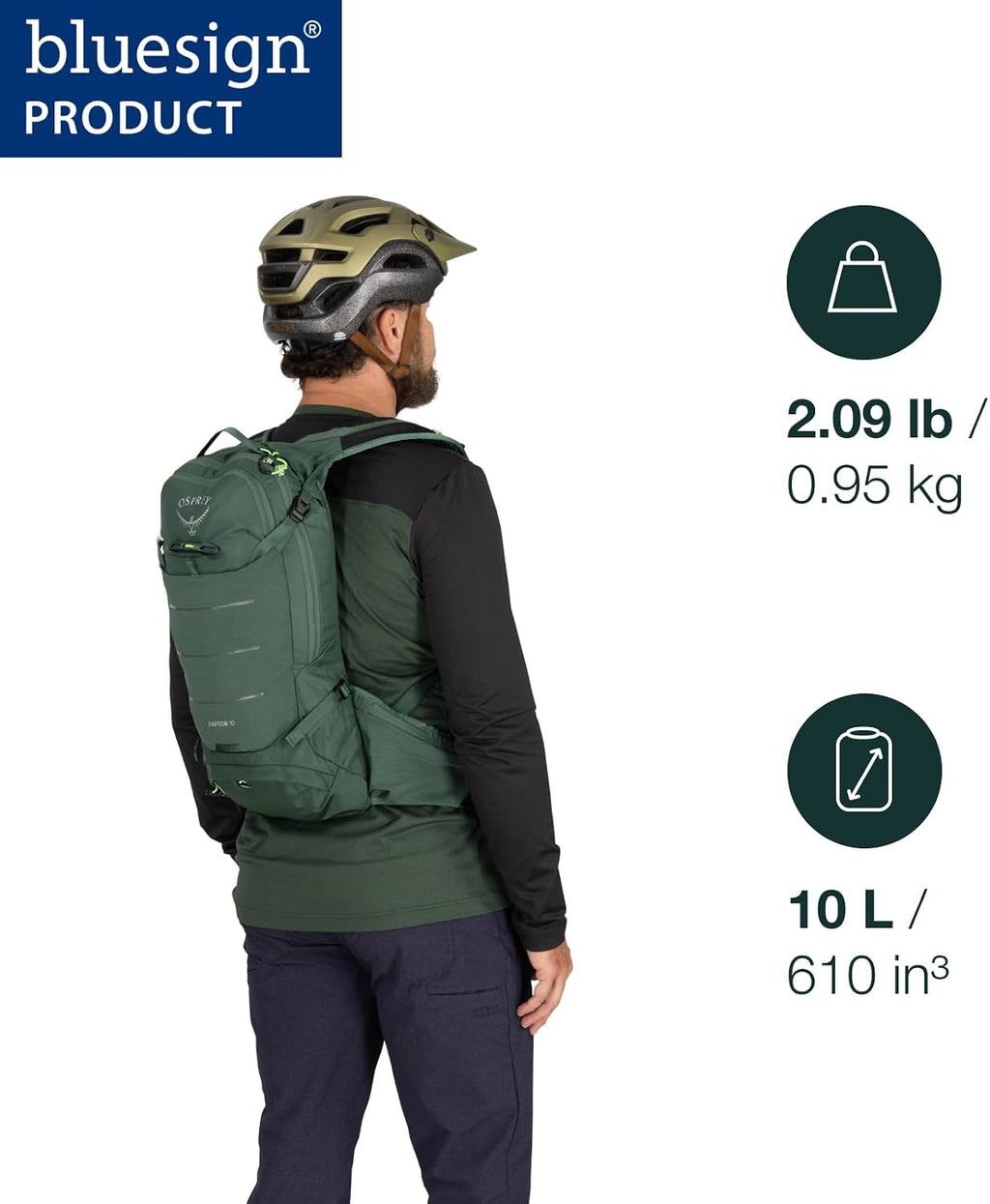 Osprey Raptor 10L Men's Mountain Bike Hydration Pack, Black OS