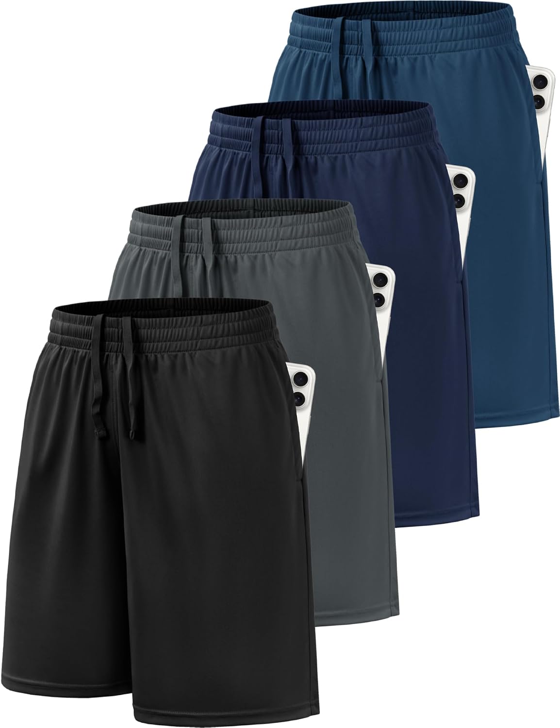 BVNSOZ Boys Basketball Athletic Shorts with Pockets