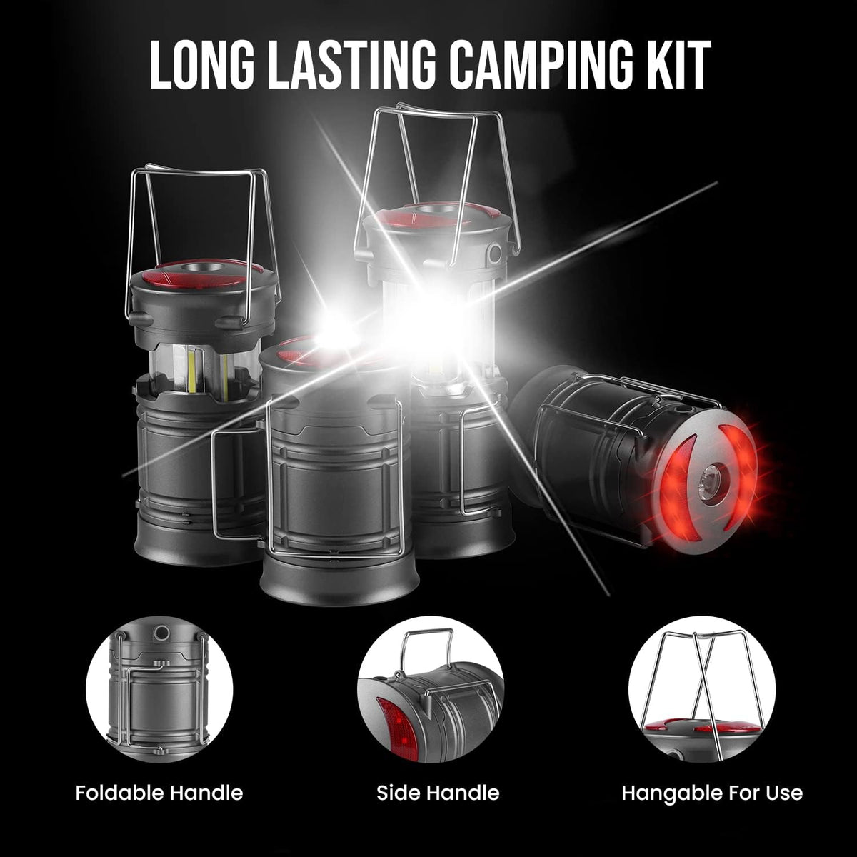 Lichamp 4 Pack LED Camping Lanterns, F4GY